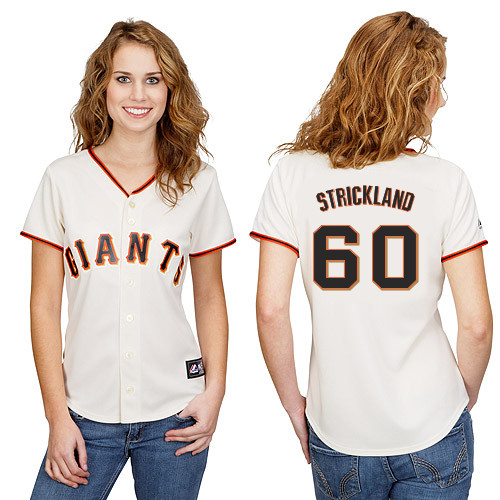 Hunter Strickland #60 mlb Jersey-San Francisco Giants Women's Authentic Home White Cool Base Baseball Jersey